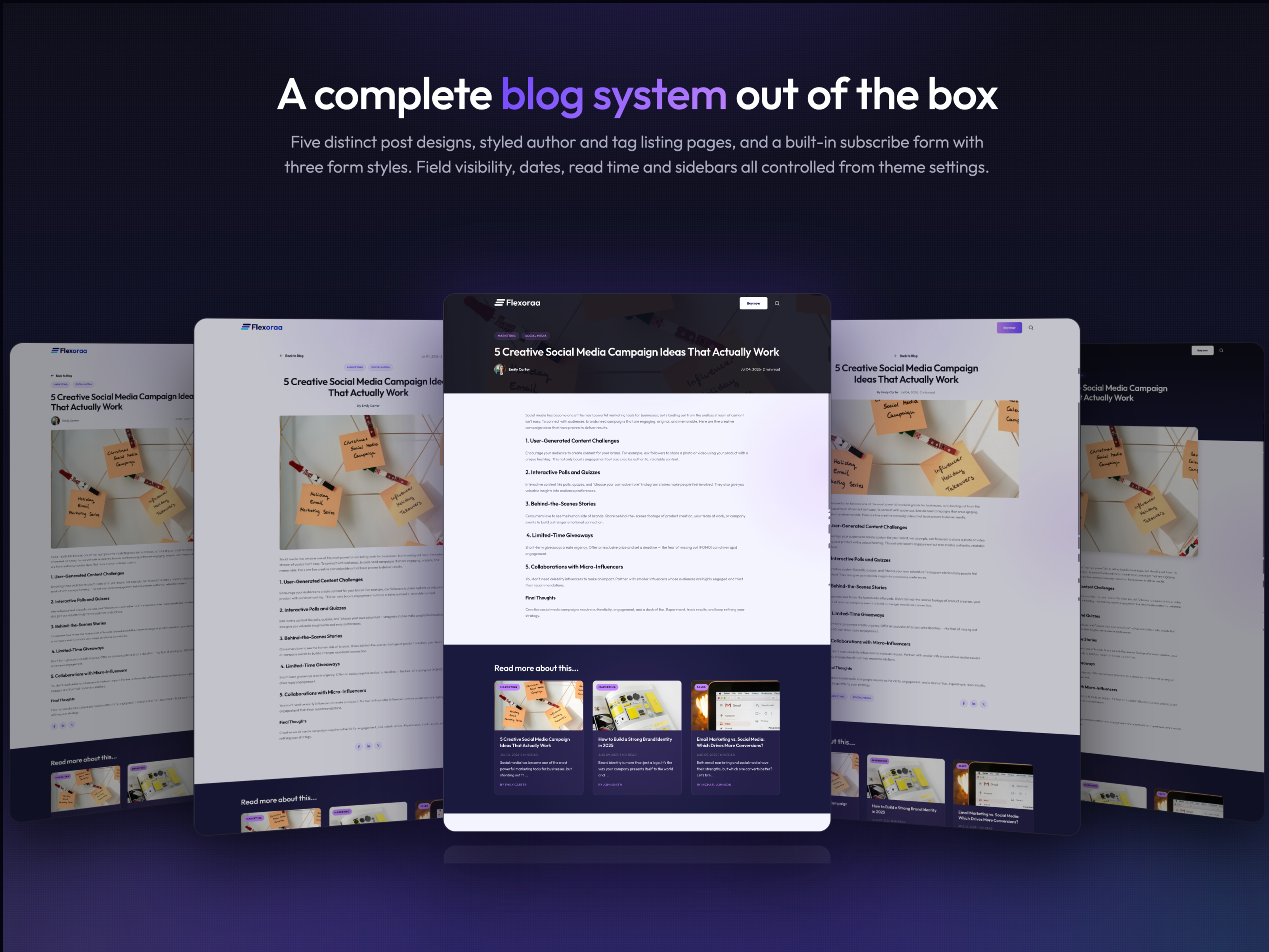 Complete Blog System with 5 Post Layouts